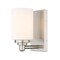 Z-Lite Soledad Wall Sconce, 1-Light, 4.5 In.W x 6 In.L x 7.5 In.H, Brushed Nickel/White 485-1S-BN - alternate 1